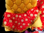 barbie red gold dress shawl